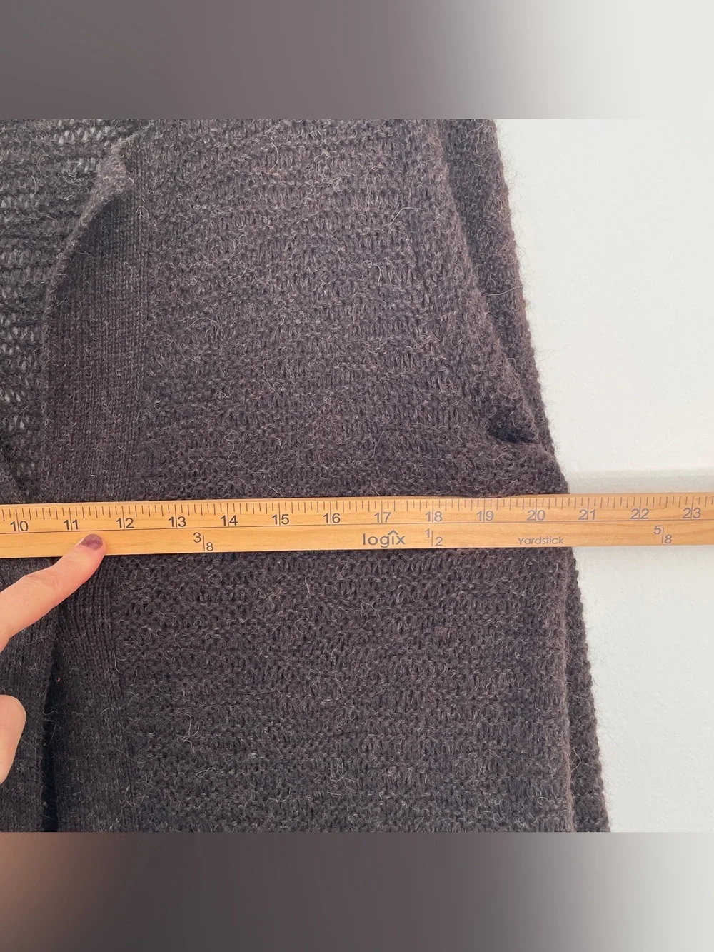 Eileen Fisher 100% Baby Alpaca Wool Knit Cardigan Sweater Womens Large Chocolate - Picture 9 of 11